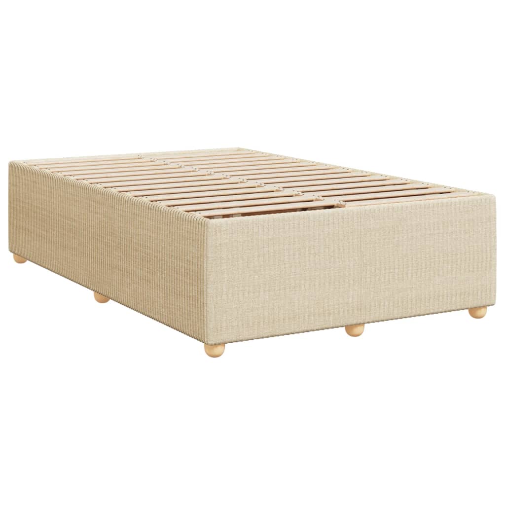 vidaXL Sommier à lattes de lit avec matelas Crème 120x200 cm Tissu