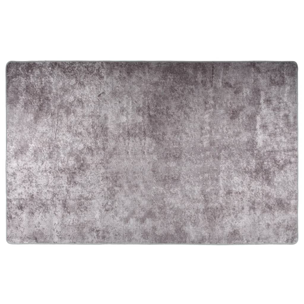 vidaXL Tapis lavable antidérapant 160x230 cm gris