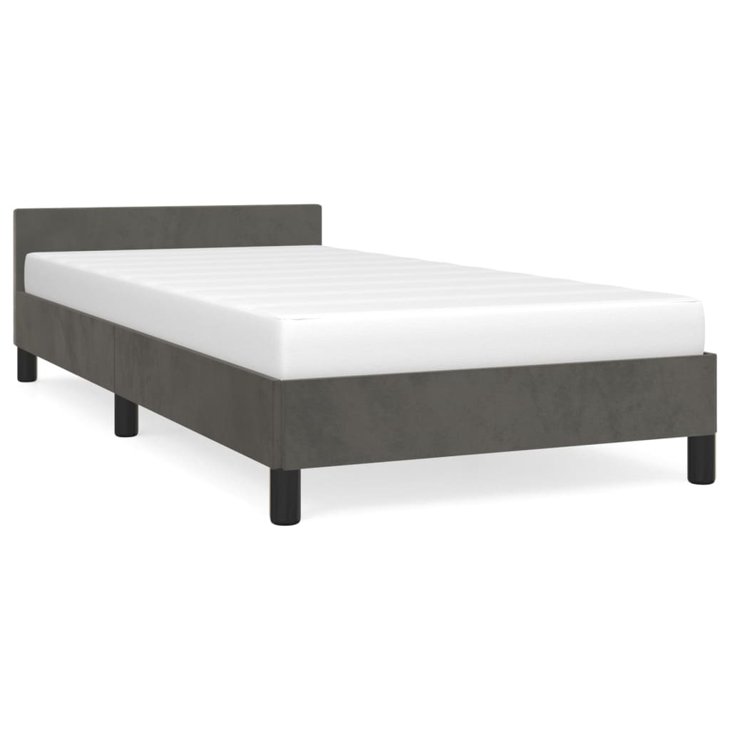 vidaXL Cadre de lit sans matelas gris foncé 90x200 cm velours