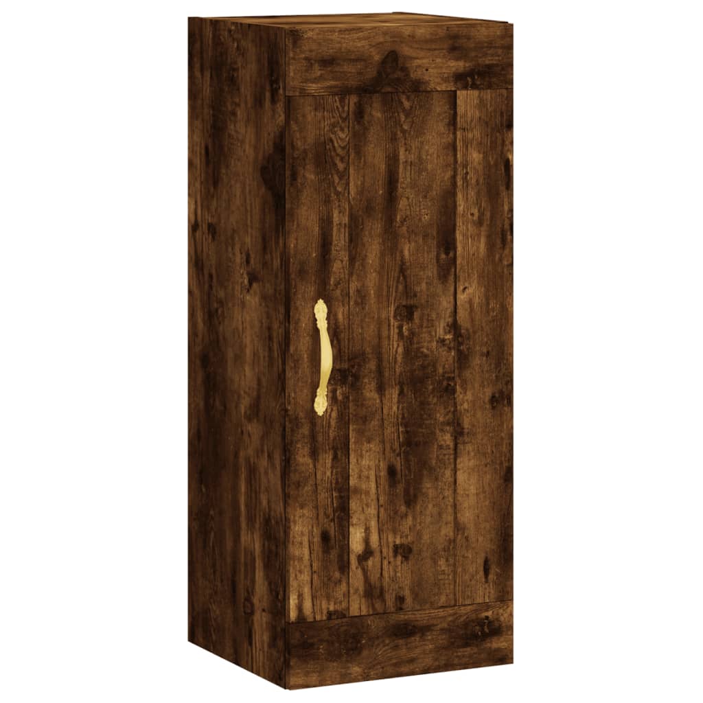 vidaXL Buffet haut Chêne fumé 34,5x34x180 cm Bois d'ingénierie