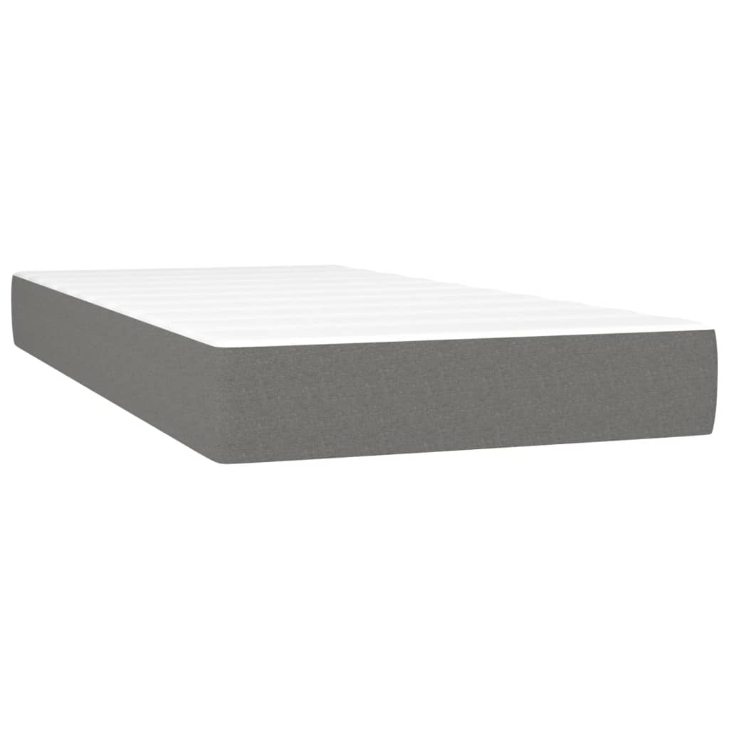 vidaXL Sommier à lattes de lit avec matelas et LED Gris foncé 90x200cm