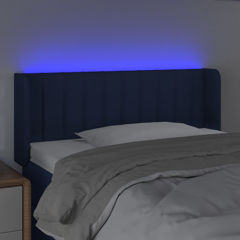 vidaXL Tête de lit à LED Bleu 83x16x78/88 cm Tissu