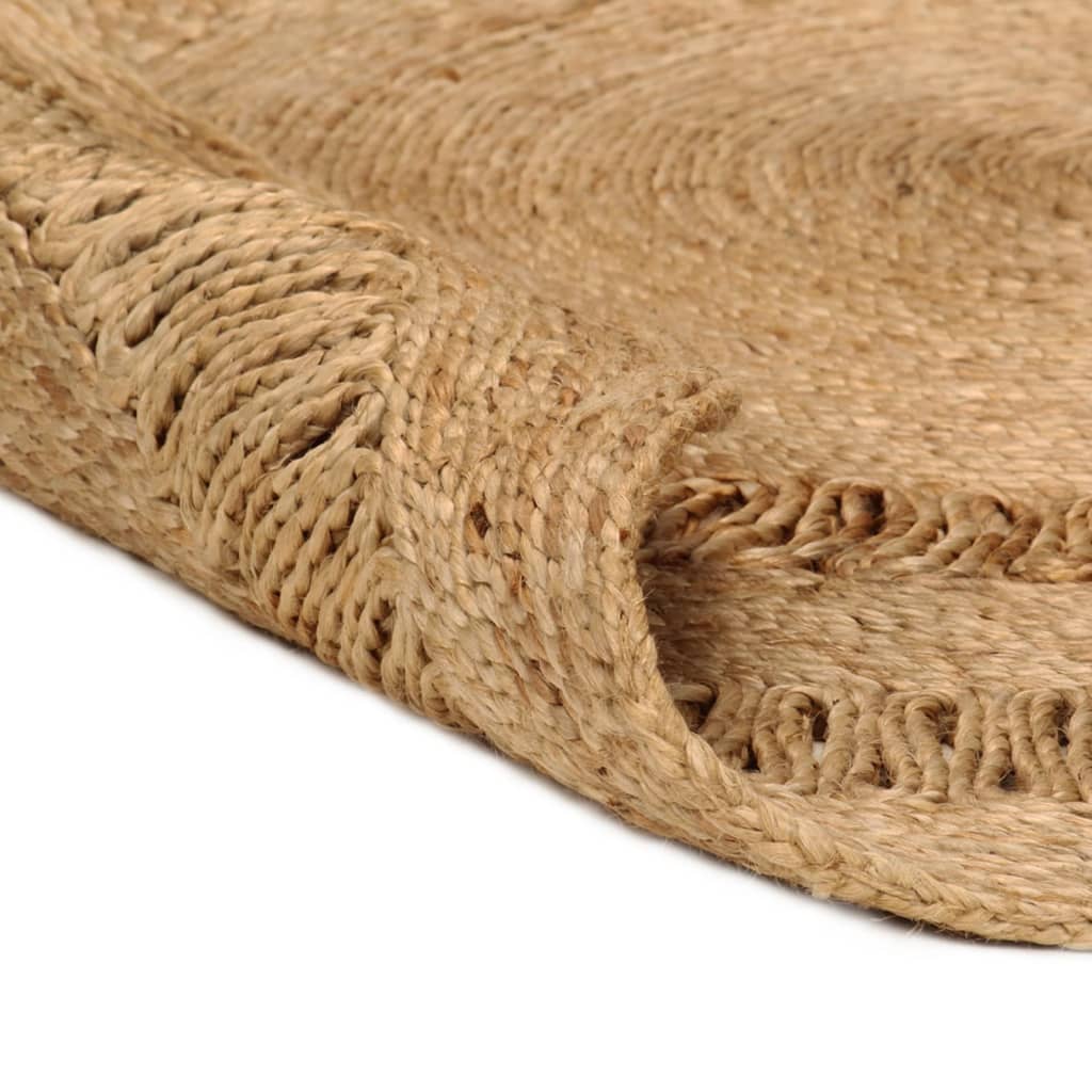 vidaXL Tapis Jute tressé à la main 120 cm Rond