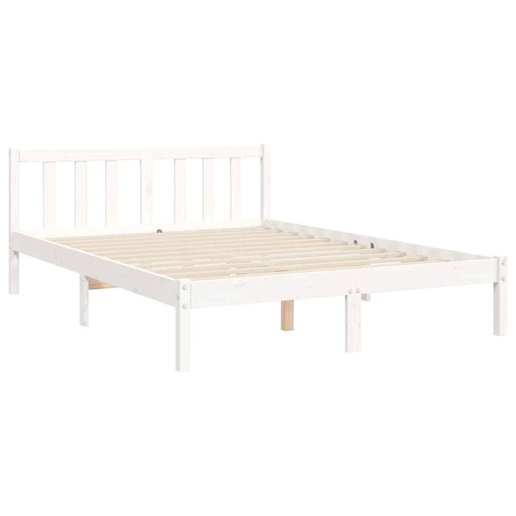 vidaXL Cadre de lit sans matelas blanc 140x190 cm bois de pin massif