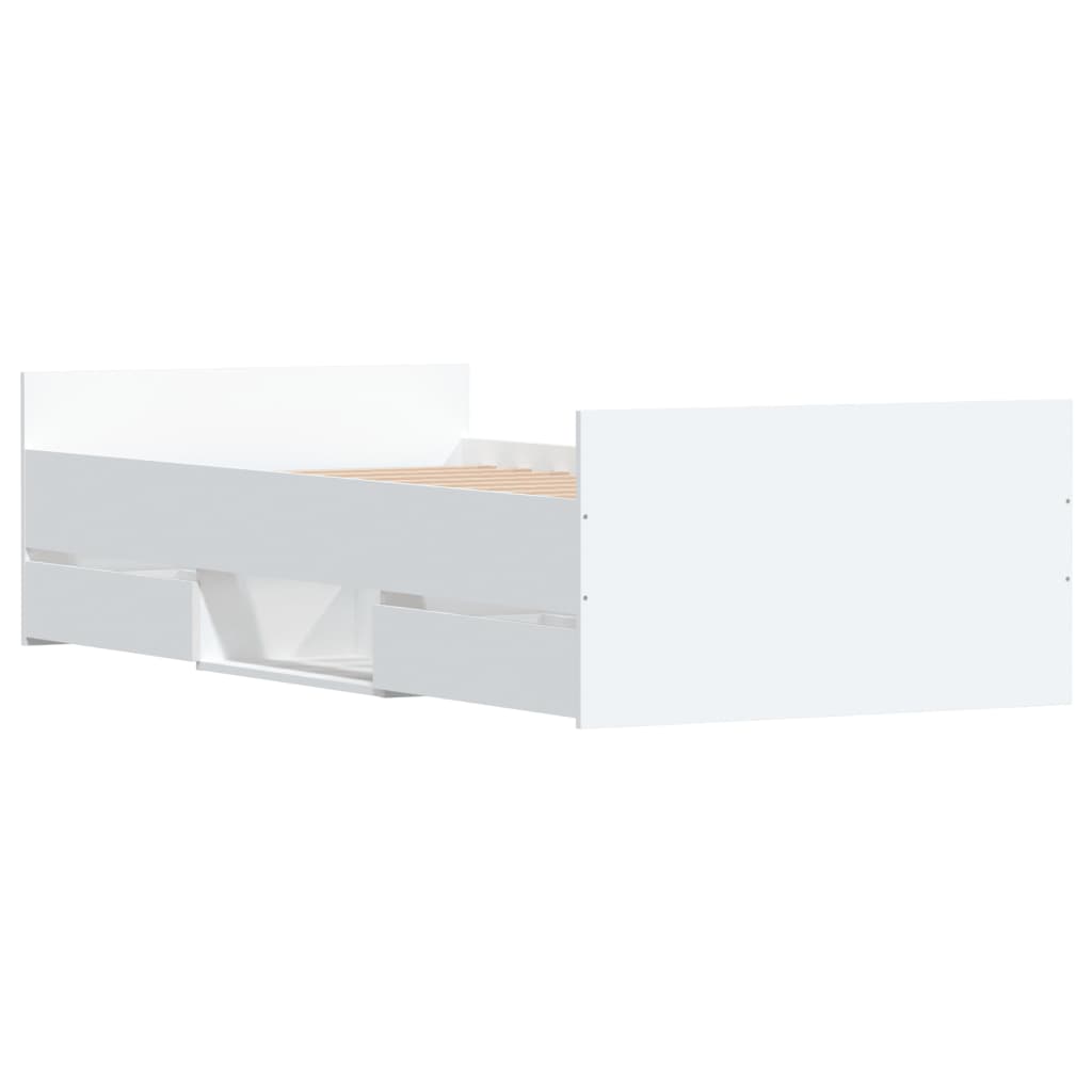 vidaXL Cadre de lit avec tête de lit/pied de lit blanc 90x190 cm