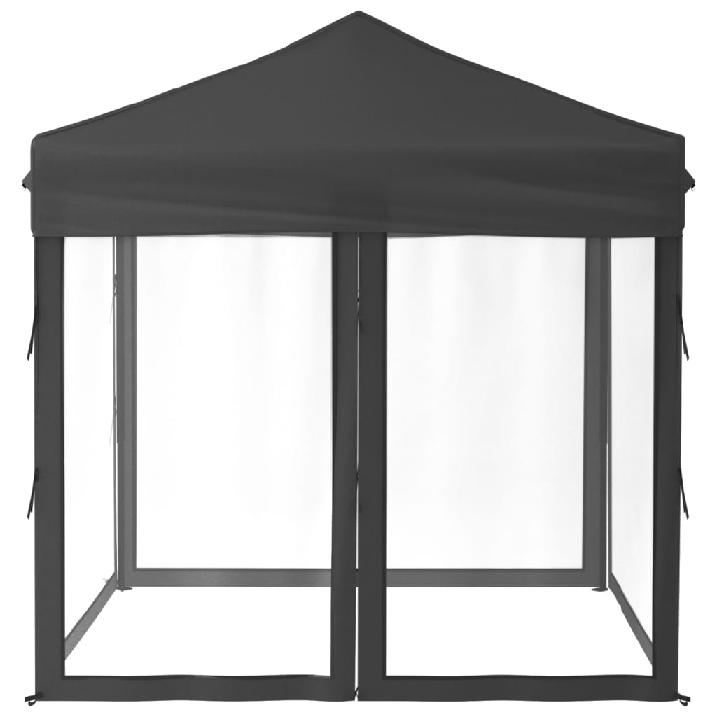 vidaXL Tente de réception pliable avec parois Anthracite 2x2 m