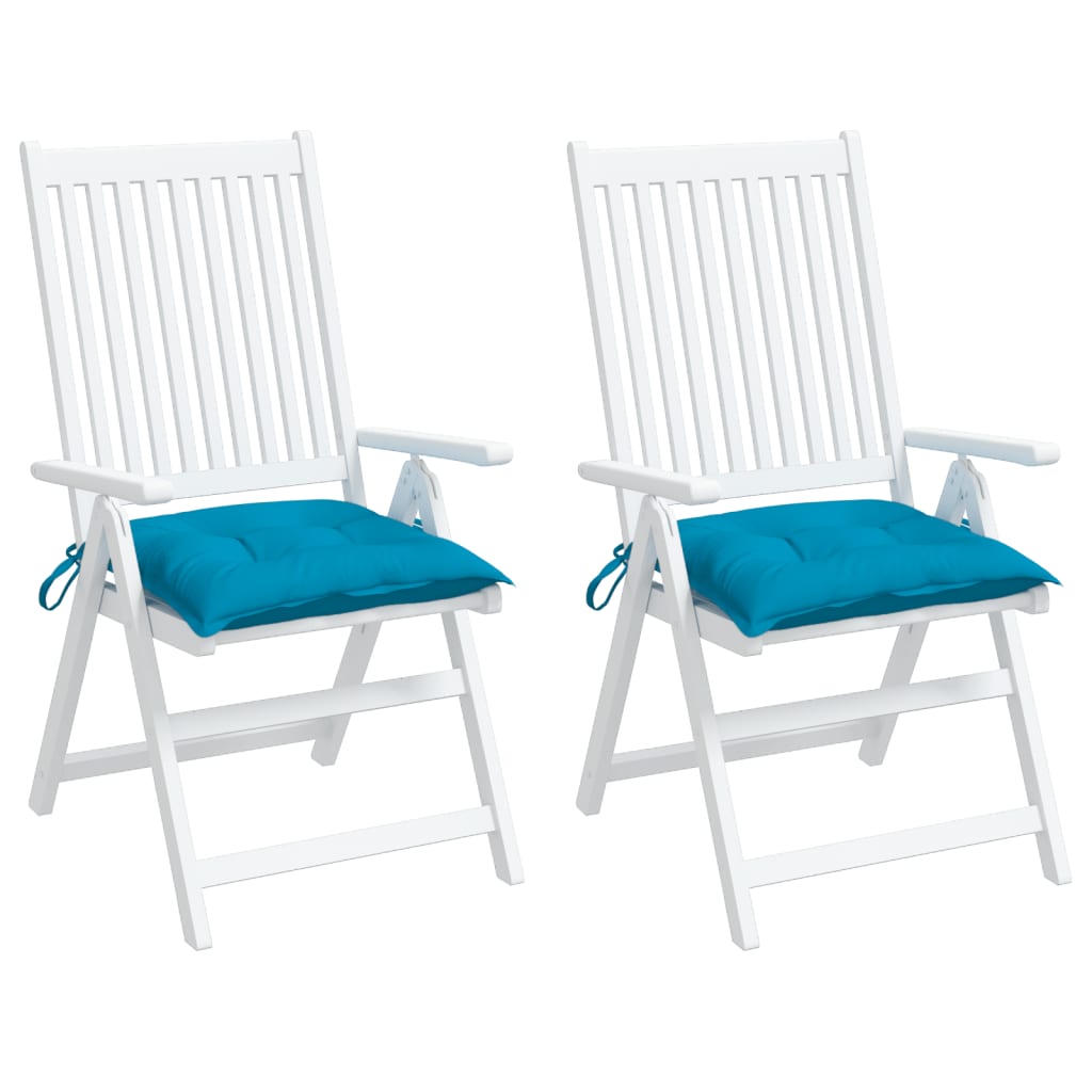 vidaXL Coussins de chaise lot de 2 bleu clair 50x50x7 cm tissu oxford