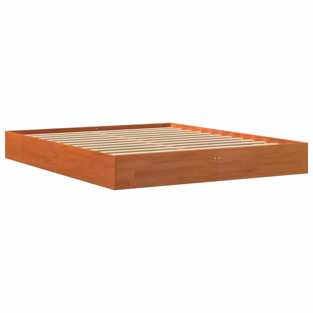 vidaXL Cadre de lit sans matelas cire marron 150x200cm bois pin massif