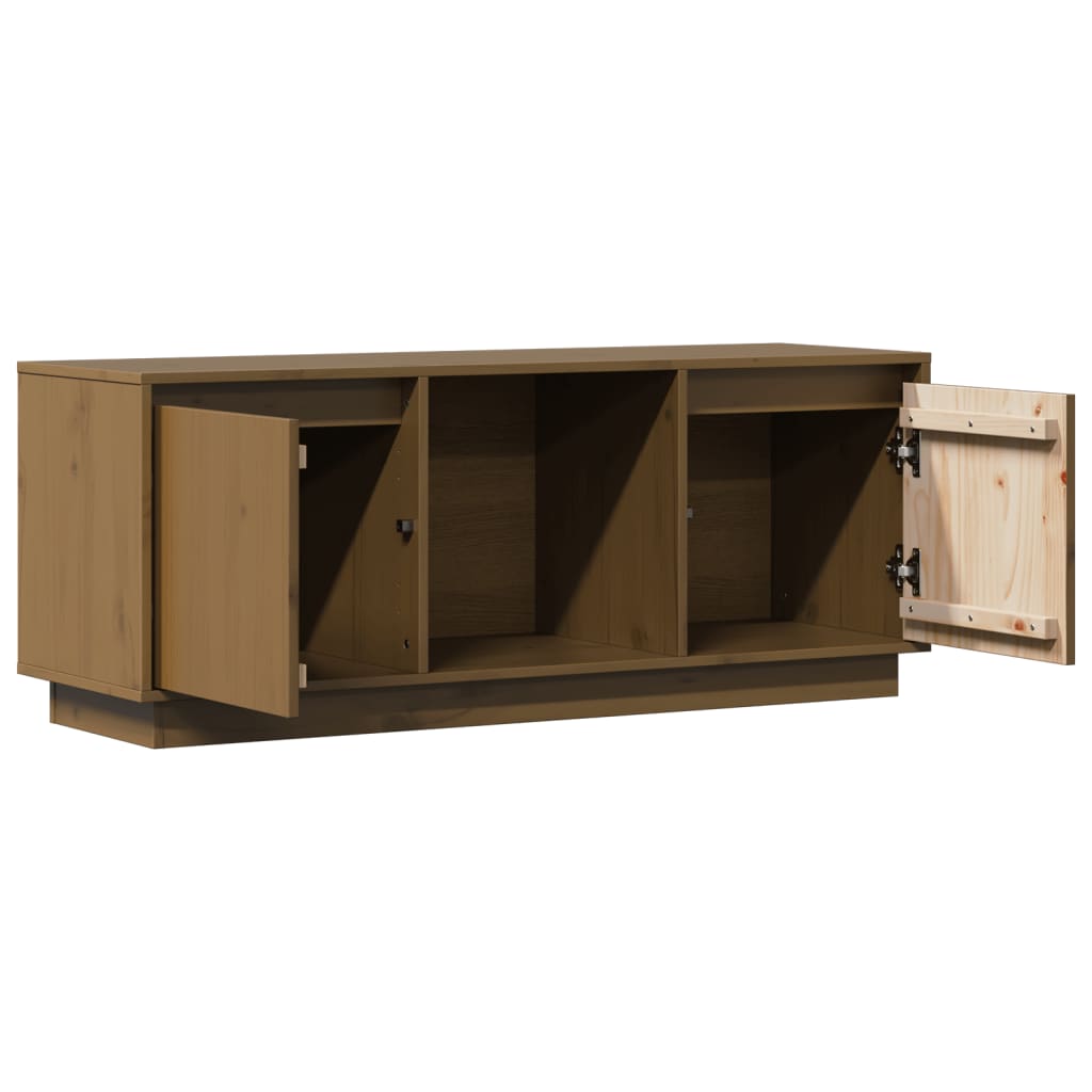 vidaXL Meuble TV Marron miel 110,5x35x44 cm Bois de pin massif