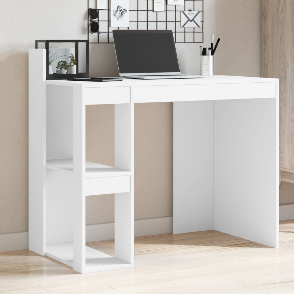 vidaXL Bureau blanc 103,5x56,5x94 cm bois d'ingénierie