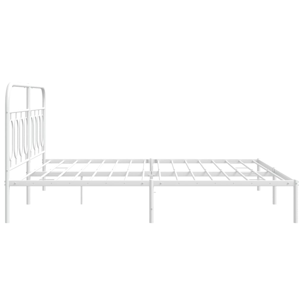 vidaXL Cadre de lit métal sans matelas et tête de lit blanc 183x213 cm