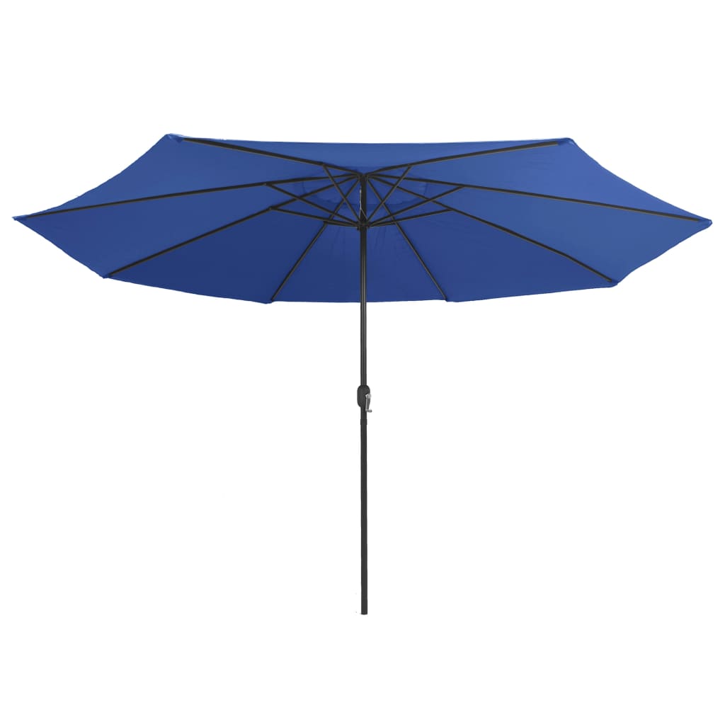 vidaXL Parasol de jardin avec mât en métal 390 cm bleu azuré