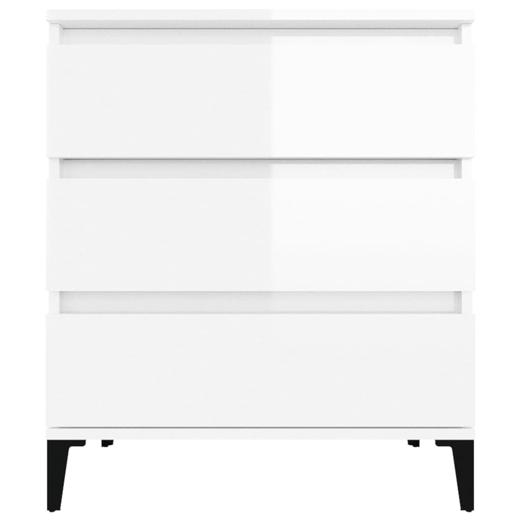 vidaXL Buffet Blanc brillant 60x35x70 cm Bois d'ingénierie