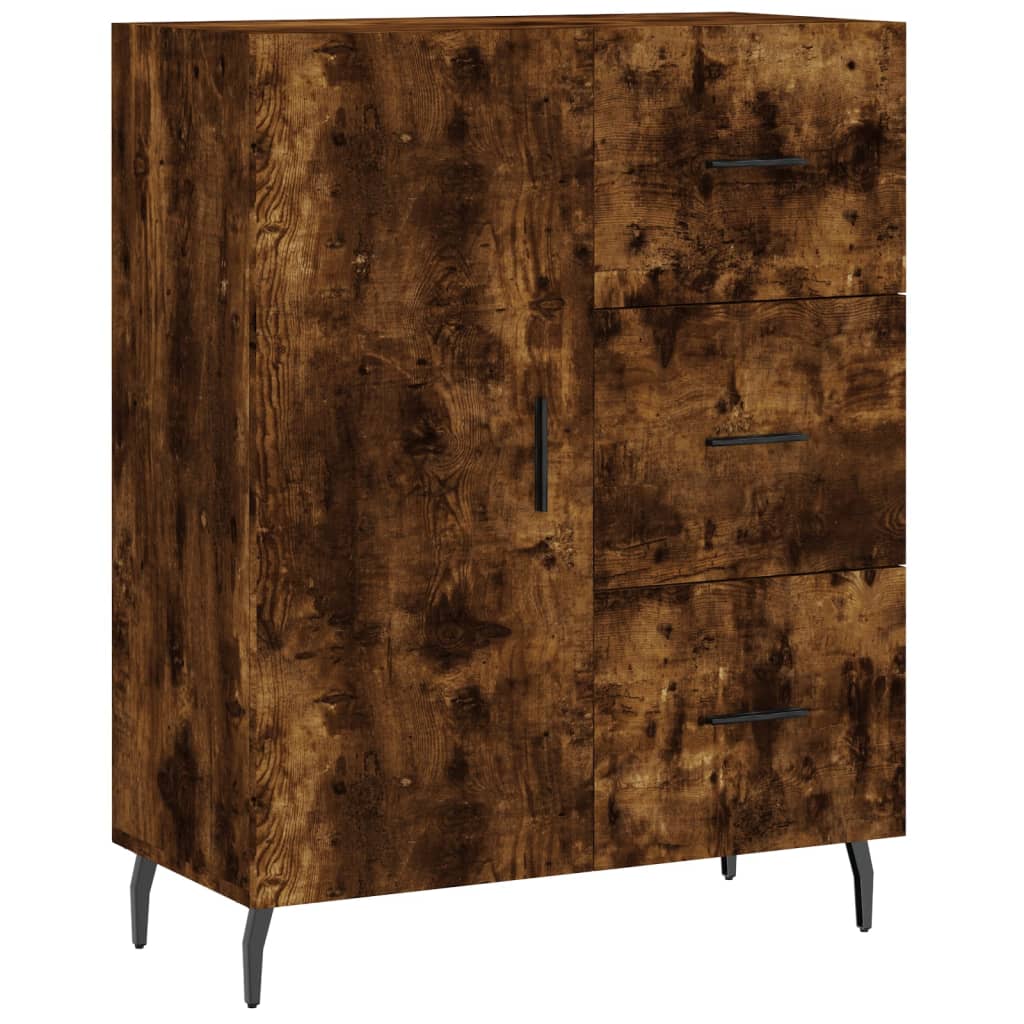 vidaXL Buffet haut Chêne fumé 69,5x34x180 cm Bois d'ingénierie