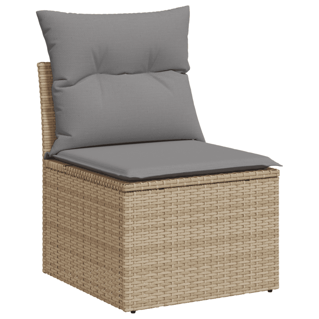 vidaXL Salon de jardin avec coussins 8pcs mélange beige résine tressée