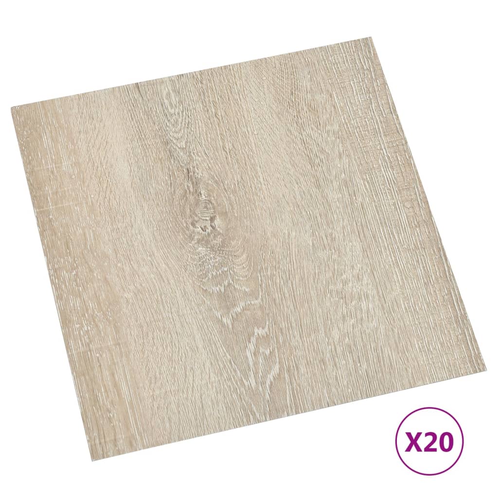 vidaXL Dalles de plancher autoadhésives 20 pcs PVC 1,86 m² beige