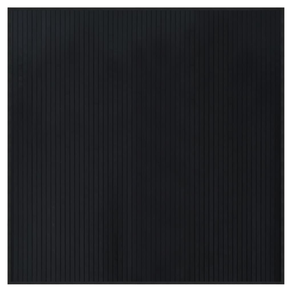 vidaXL Tapis carré noir 100x100 cm bambou