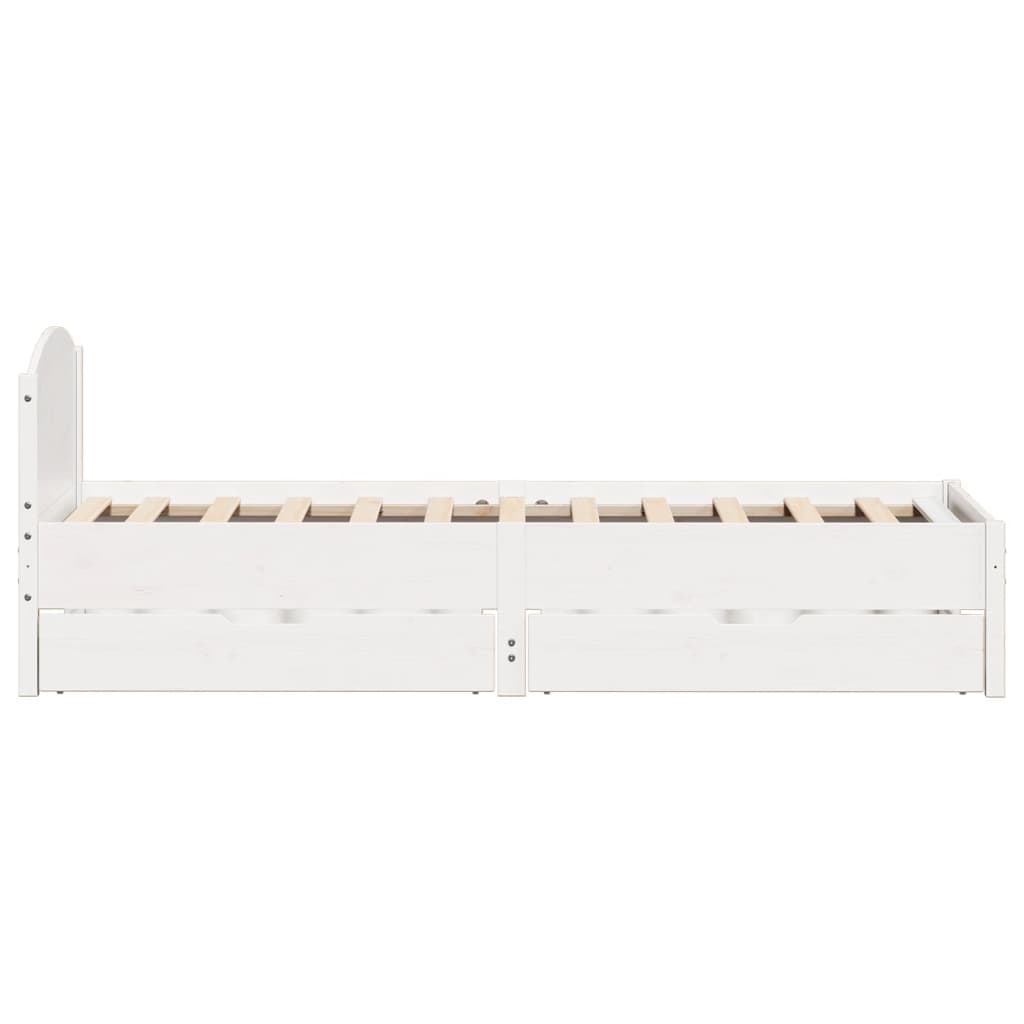 vidaXL Cadre de lit sans matelas blanc 100x200 cm bois de pin massif