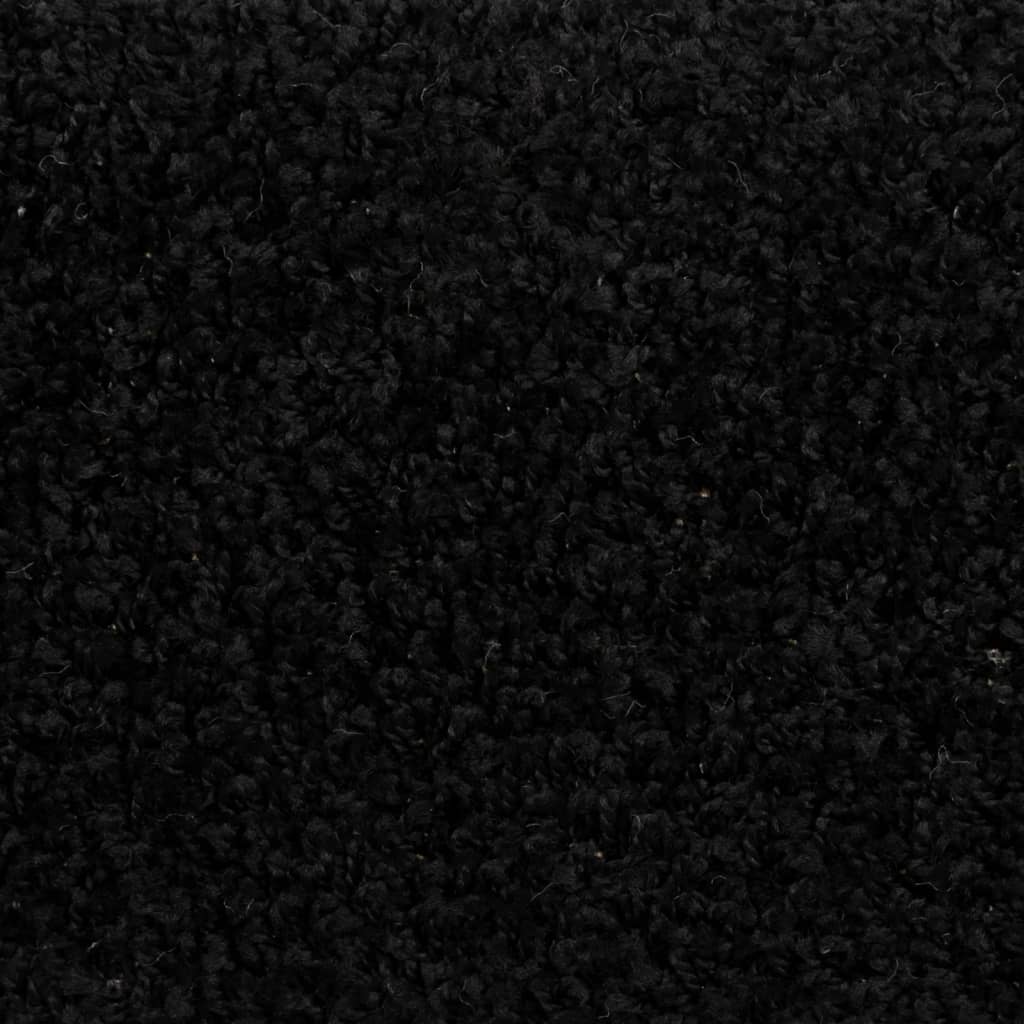 vidaXL Tapis d'escalier 15 pcs noir 65x21x4 cm