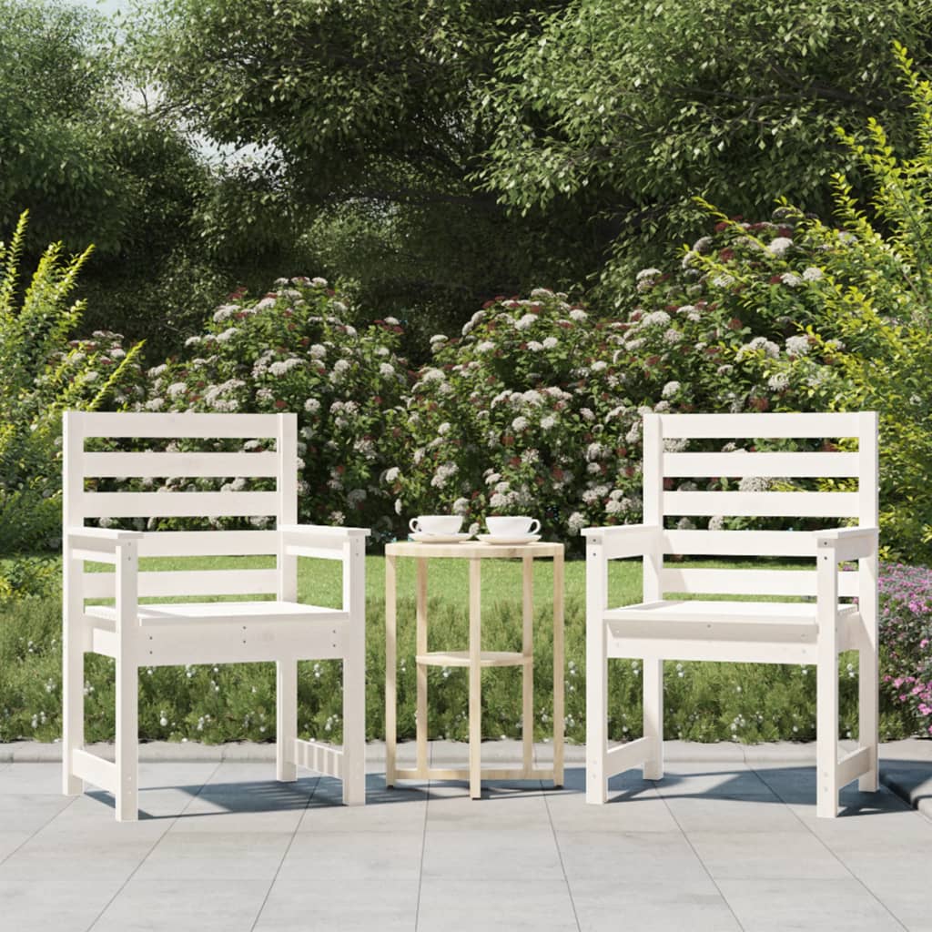 vidaXL Chaises de jardin lot de 2 blanc 60x48x91 cm bois massif de pin