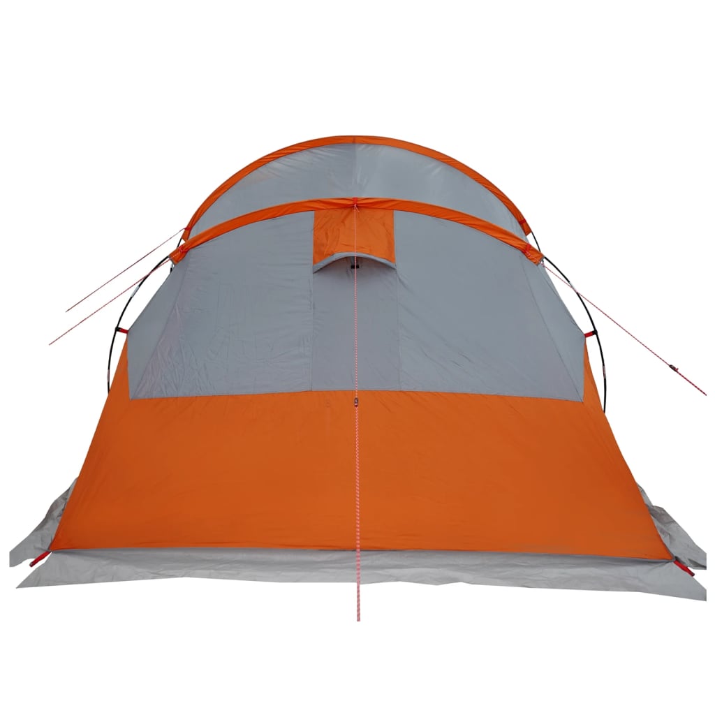 vidaXL Tente de camping tunnel 4 personnes gris et orange imperméable