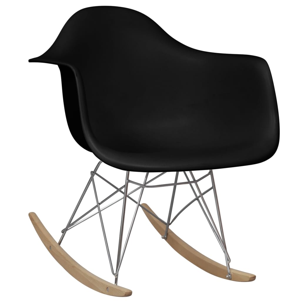 vidaXL Chaise à bascule Noir Plastique