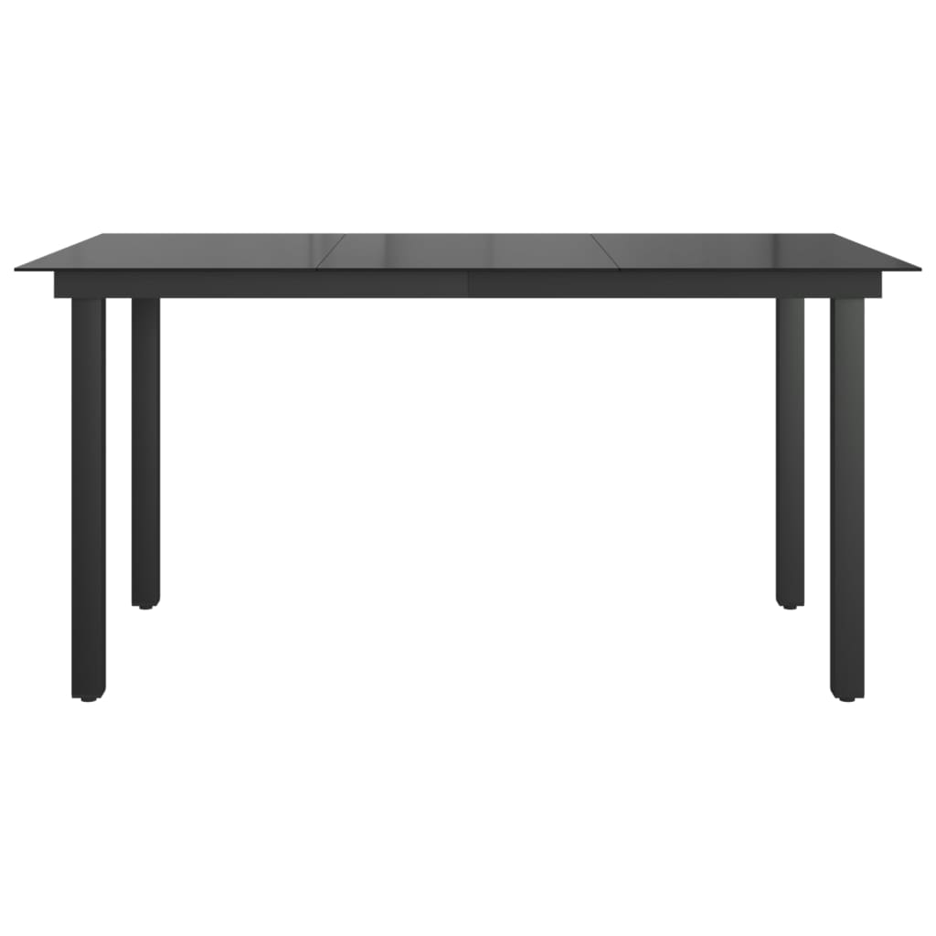 vidaXL Table de jardin Noir 150x90x74 cm Aluminium et verre