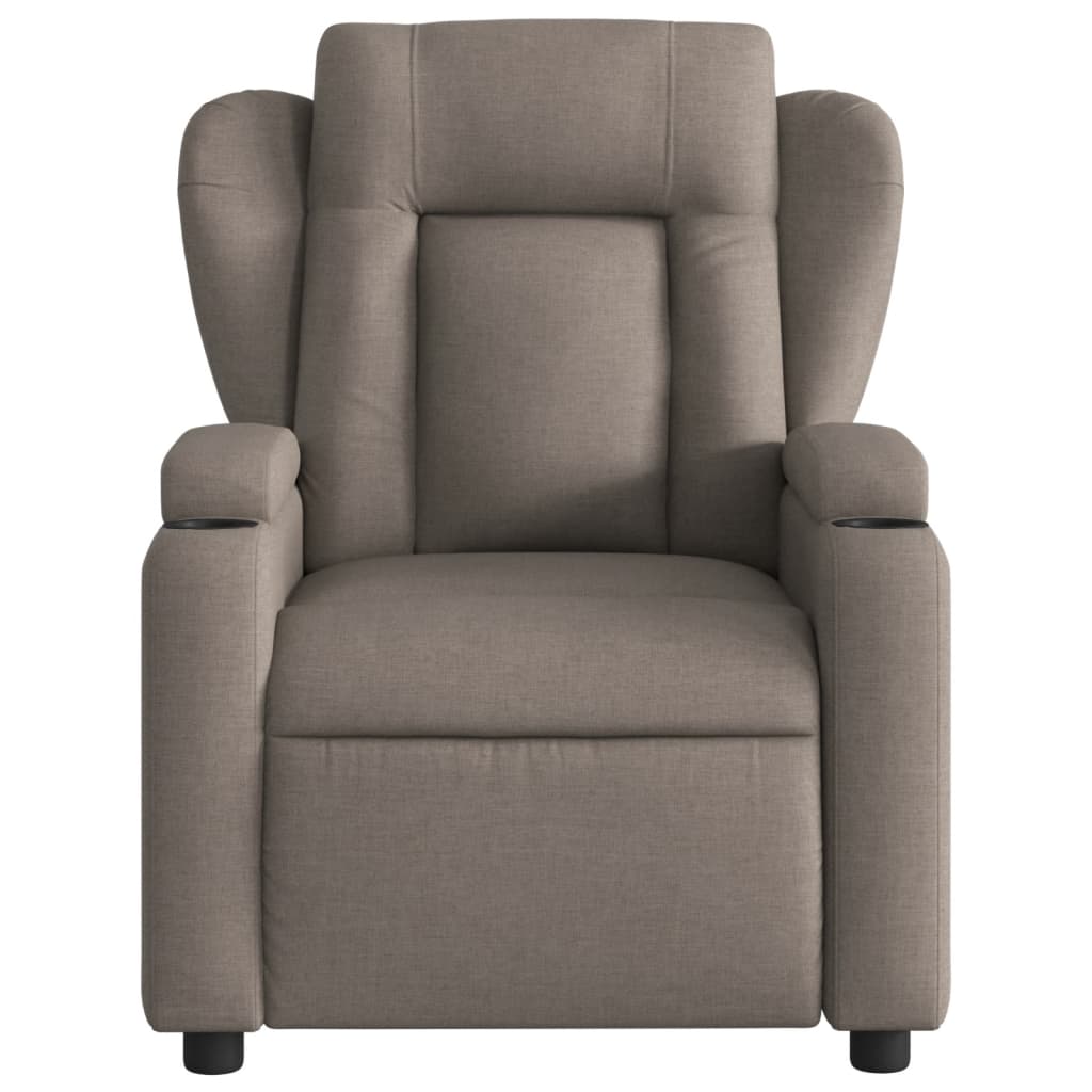 vidaXL Fauteuil de massage inclinable Taupe Tissu