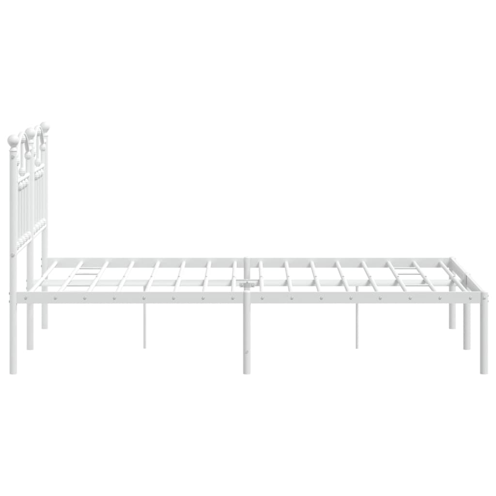 vidaXL Cadre de lit métal sans matelas et tête de lit blanc 120x190 cm