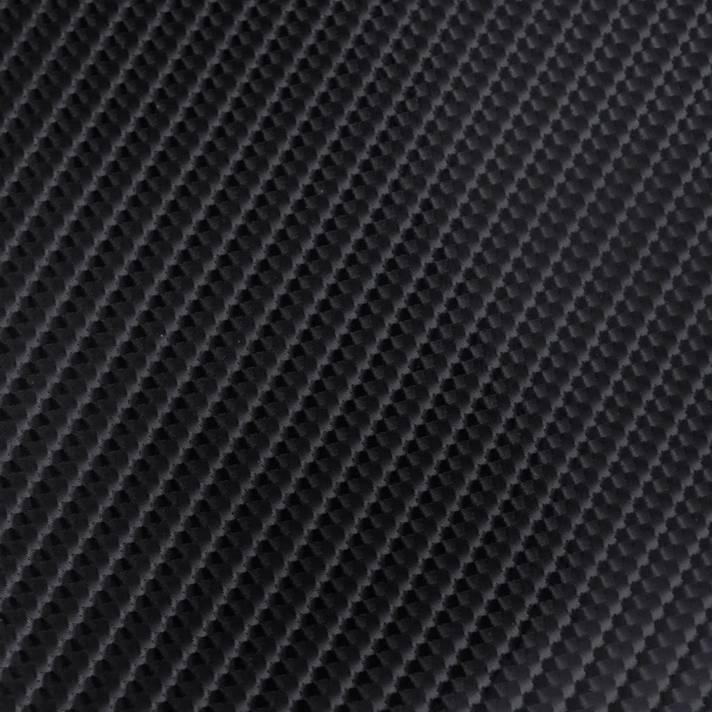 vidaXL Film de voiture Vinyle de fibre de carbone 4D Noir 152x200 cm