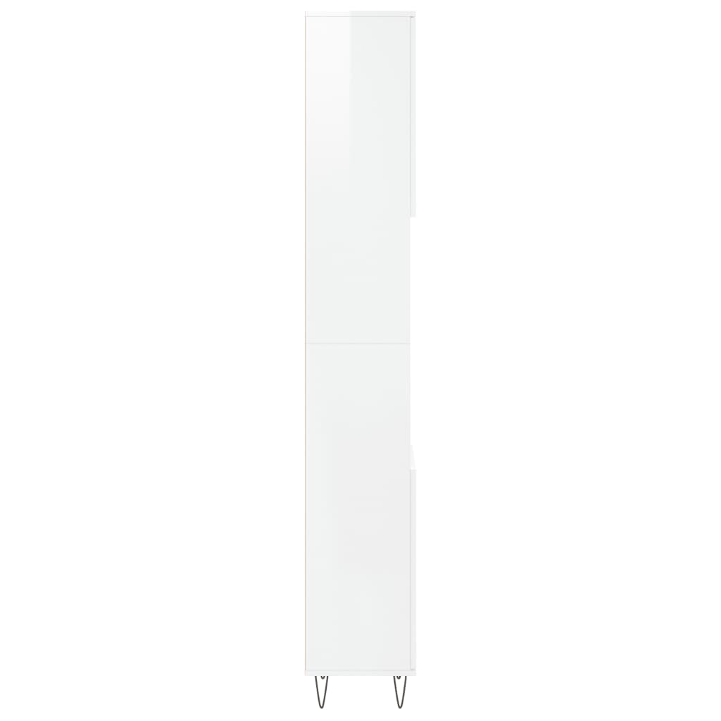 vidaXL Armoire de salle de bain blanc brillant 30x30x190 cm