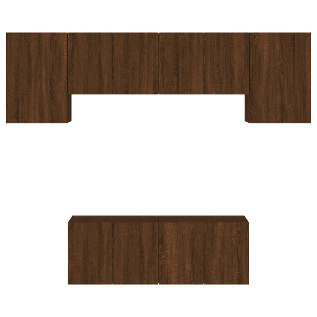 vidaXL Unités murales TV 6 pcs chêne marron bois d'ingénierie