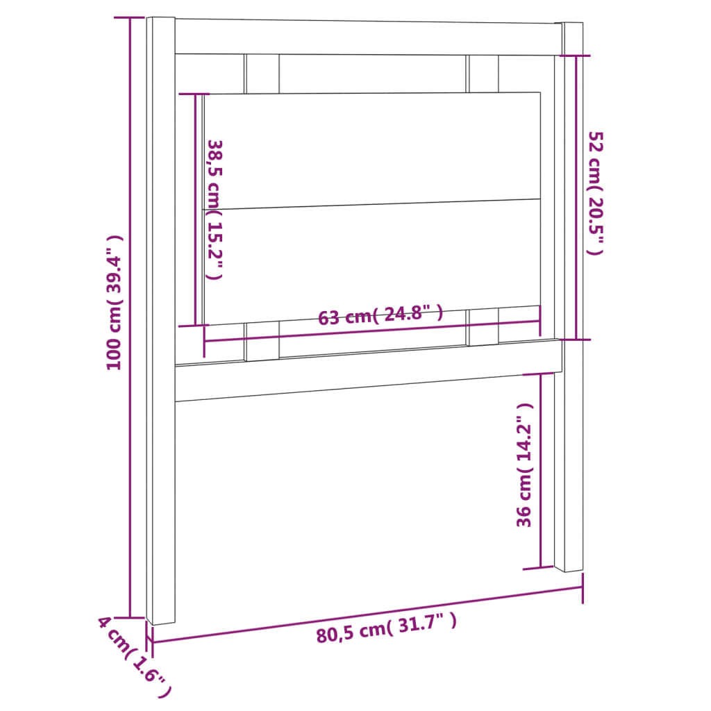 vidaXL Tête de lit Blanc 80,5x4x100 cm Bois massif de pin