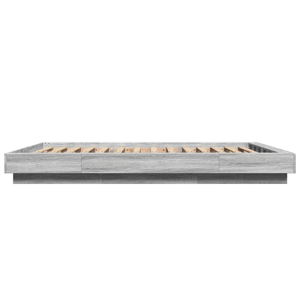 vidaXL Cadre de lit sans matelas sonoma gris 140x190 cm