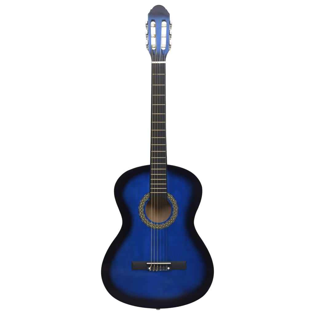 vidaXL Guitare classique pour débutants Bleu 4/4 39" Tilleul