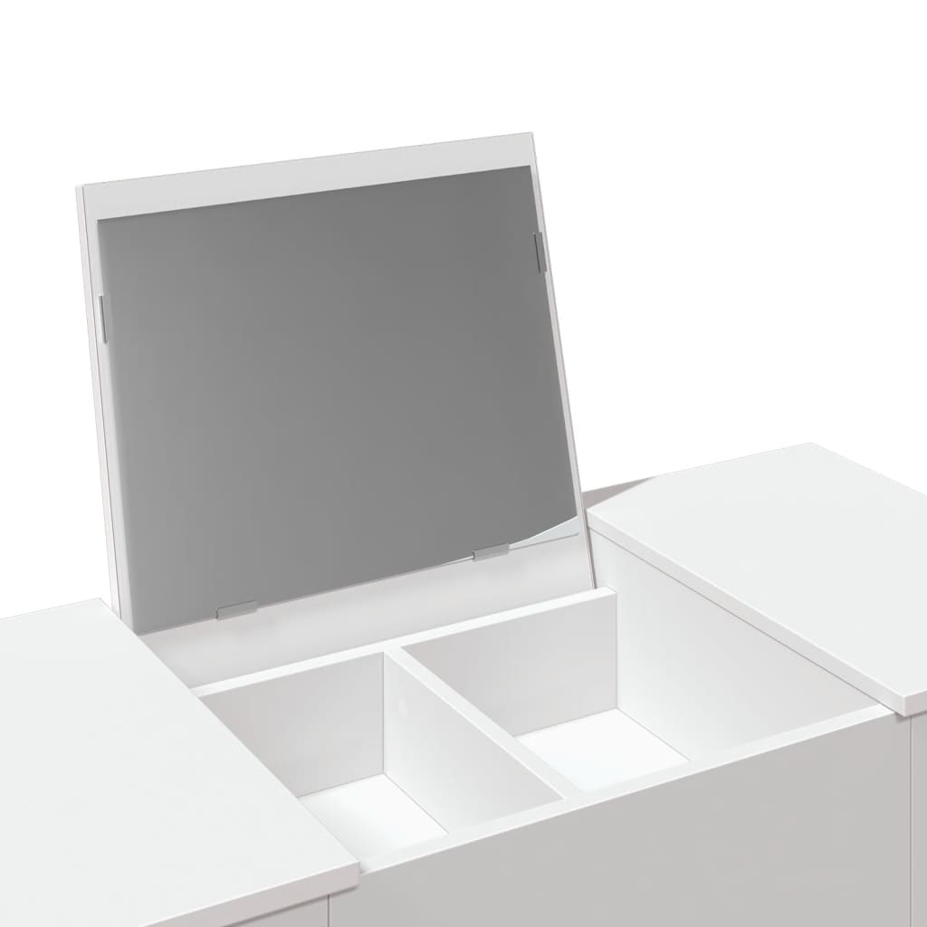 vidaXL Coiffeuse avec miroir blanc 100x45x76 cm