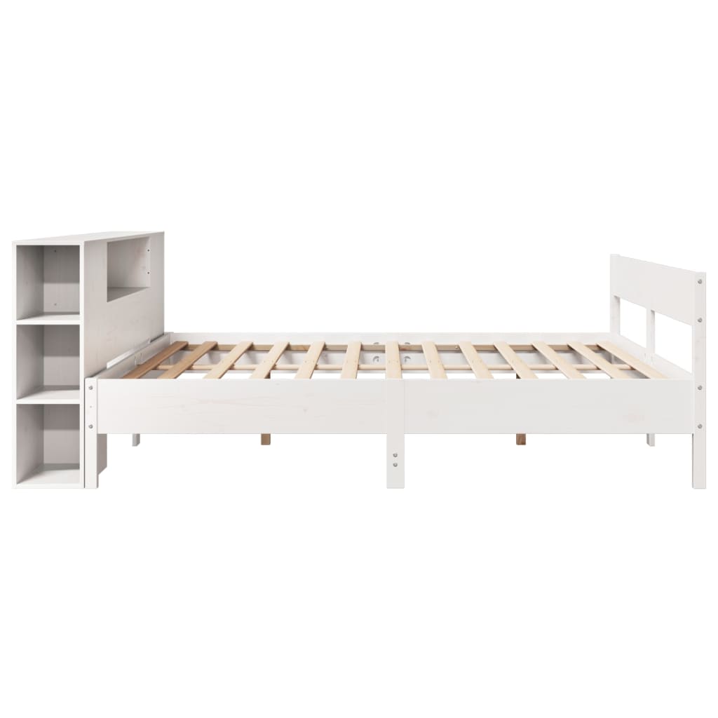 vidaXL Lit bibliothèque sans matelas blanc 180x200 cm bois pin massif