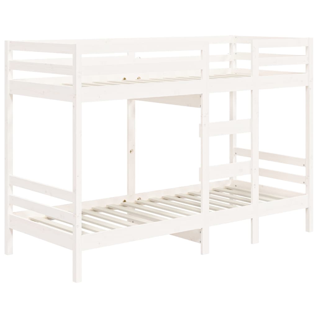 vidaXL Lit superposé sans matelas blanc 80x200 cm bois de pin massif