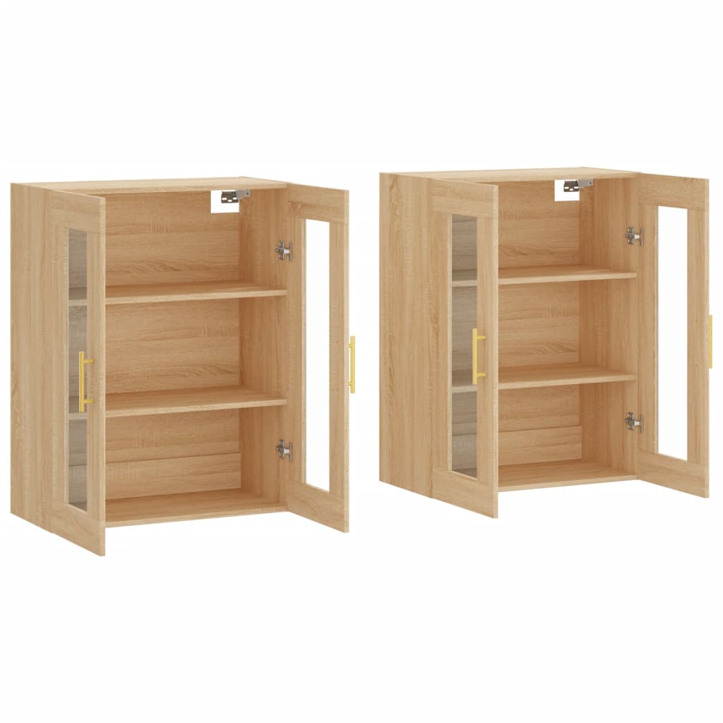 vidaXL Armoires murales 2 pcs chêne sonoma bois d'ingénierie