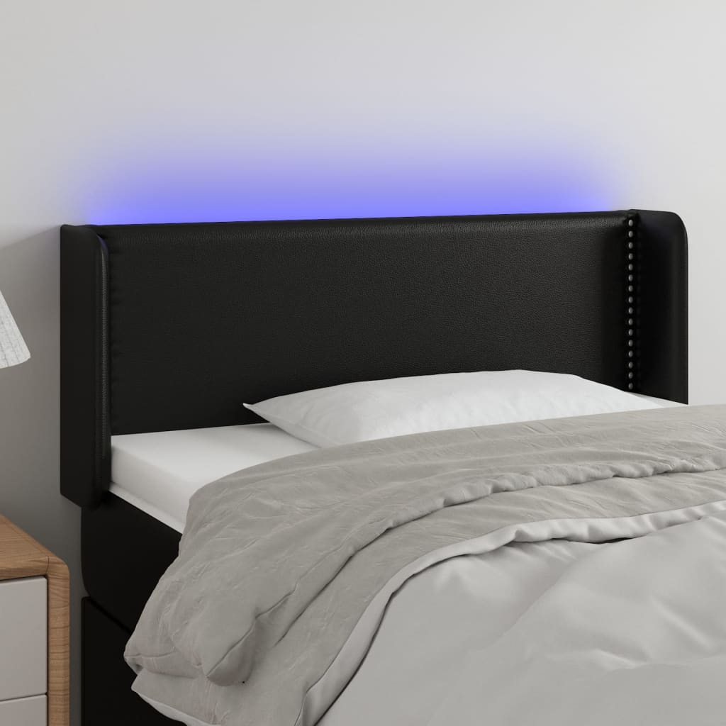 vidaXL Tête de lit à LED Noir 103x16x78/88 cm Similicuir