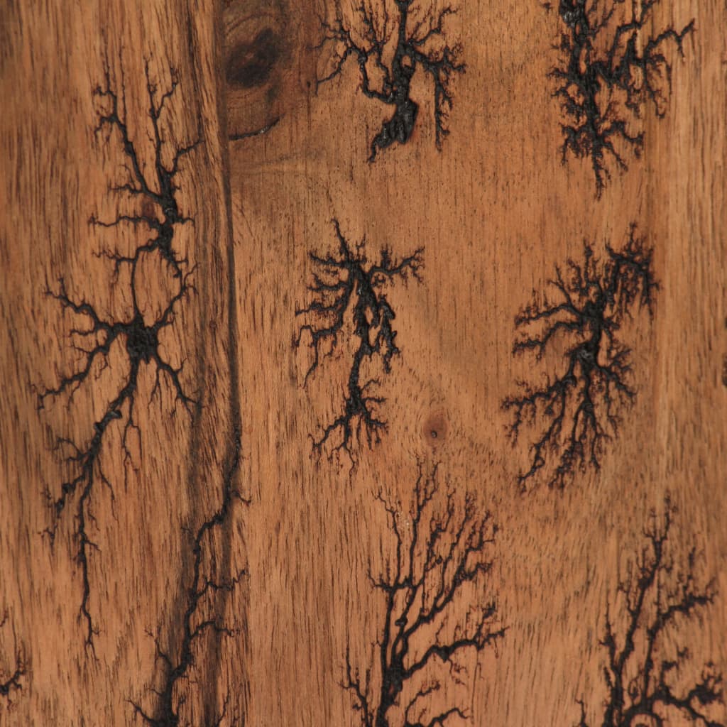 vidaXL Buffet Bois d'acacia massif avec motifs fractals 120x30x75 cm