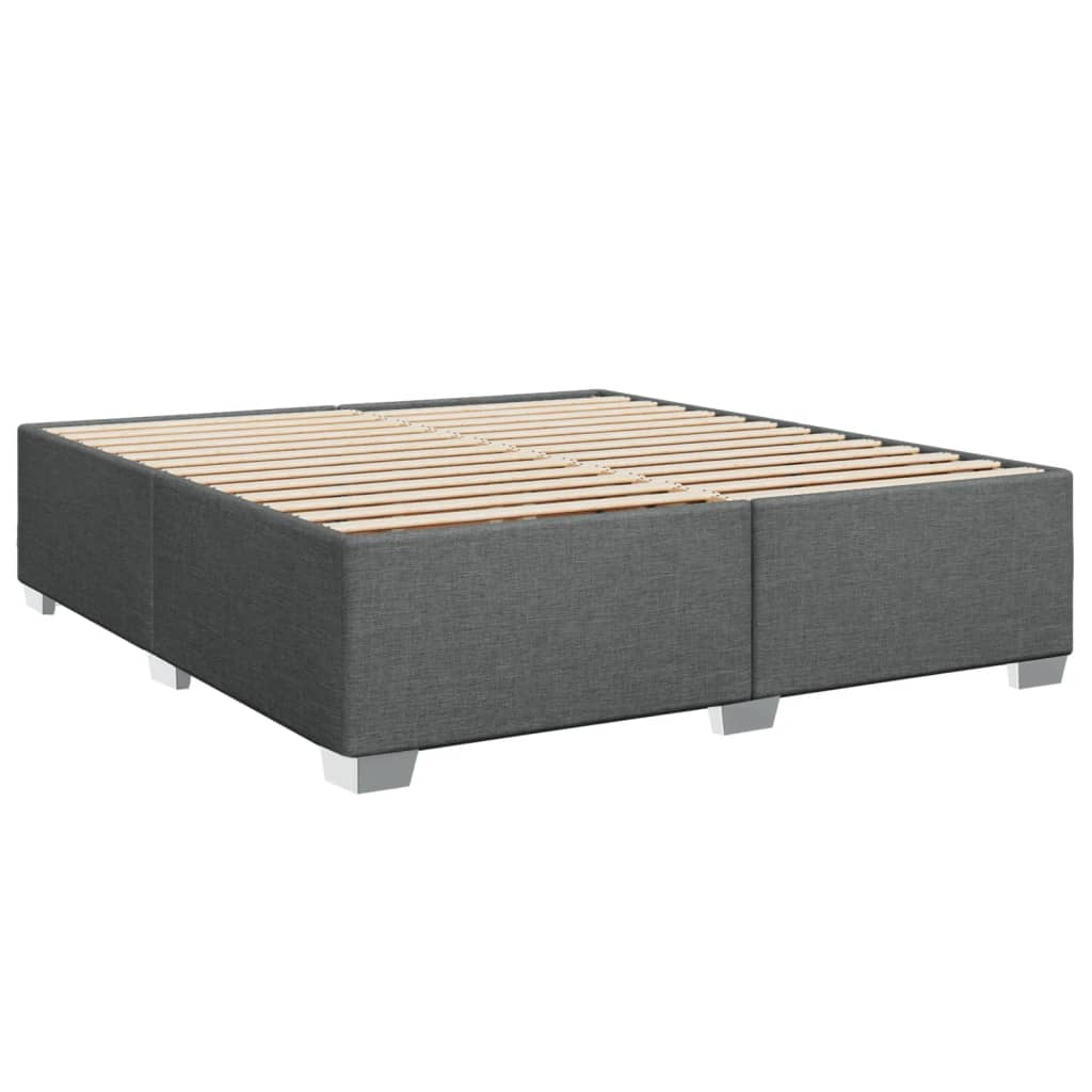 vidaXL Sommier à lattes de lit avec matelas Gris foncé 200x200cm Tissu