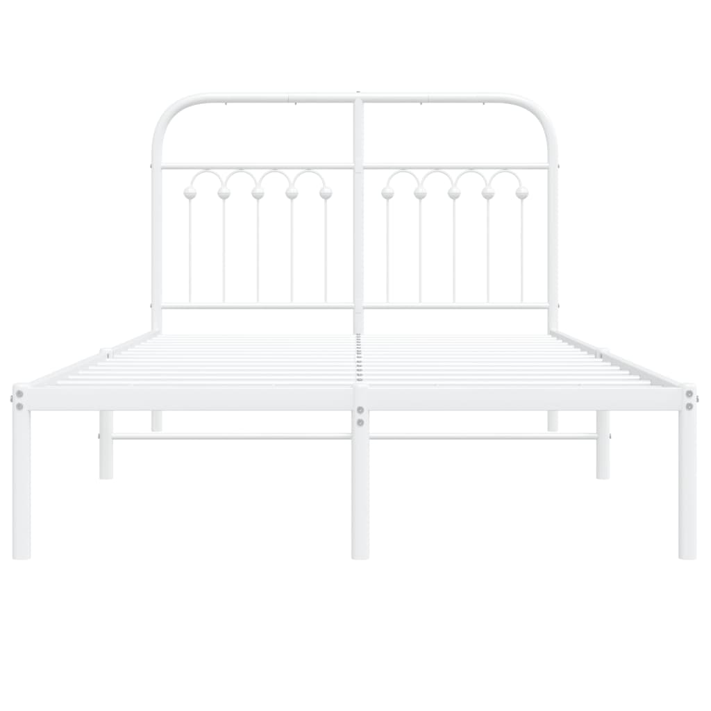 vidaXL Cadre de lit métal sans matelas et tête de lit blanc 120x190 cm