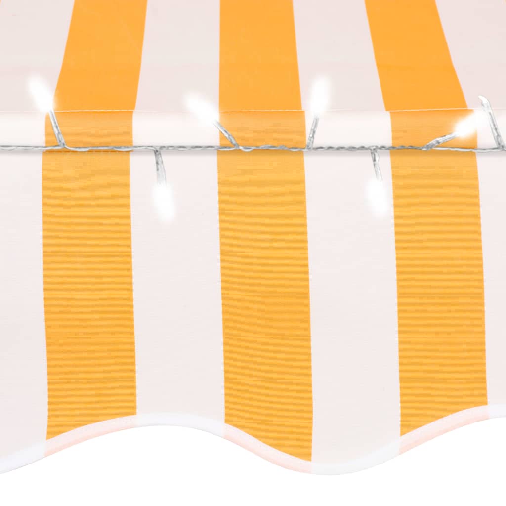 vidaXL Auvent manuel rétractable avec LED 150 cm Blanc et orange