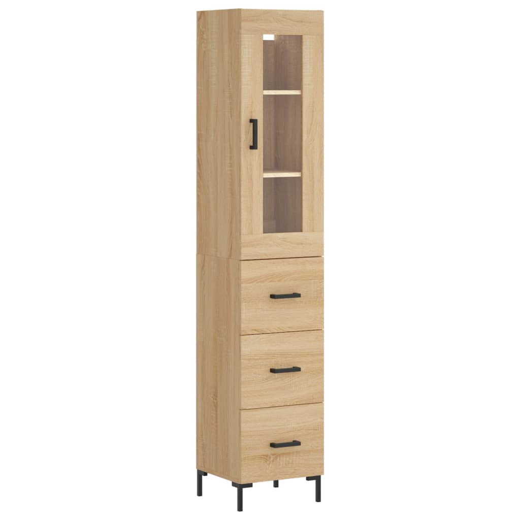 vidaXL Buffet haut Chêne sonoma 34,5x34x180 cm Bois d'ingénierie