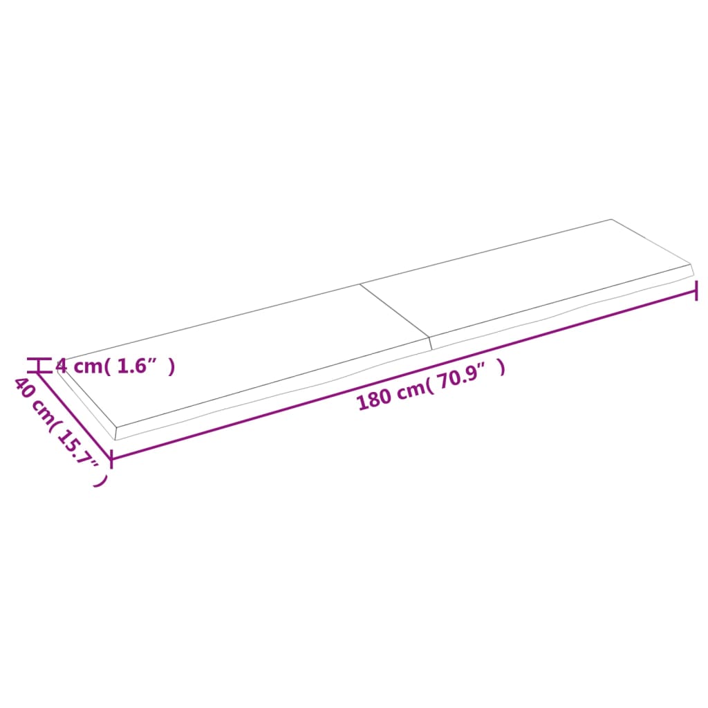 vidaXL Dessus de table marron foncé bois chêne massif traité