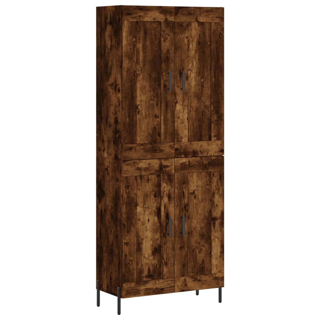 vidaXL Buffet haut Chêne fumé 69,5x34x180 cm Bois d'ingénierie