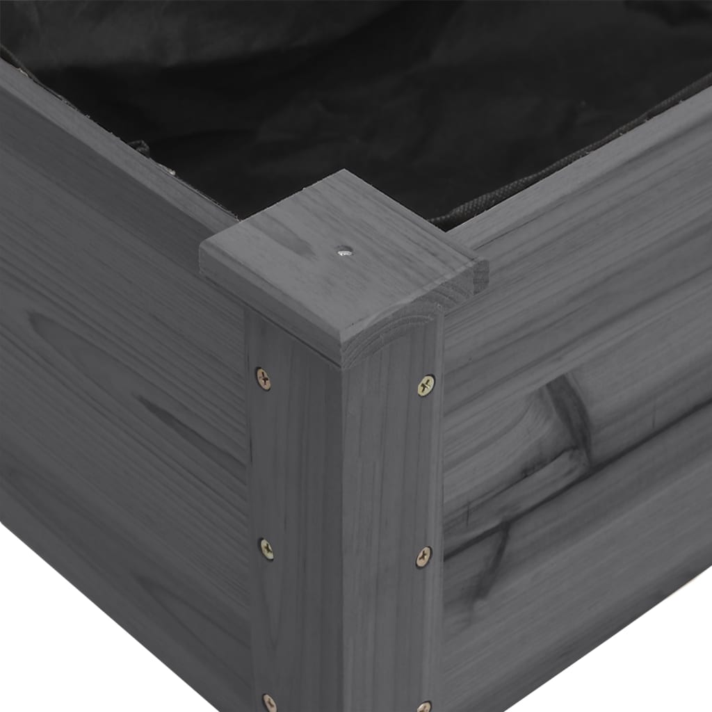 vidaXL Jardinière avec doublure gris 71x37x76 cm bois massif de sapin