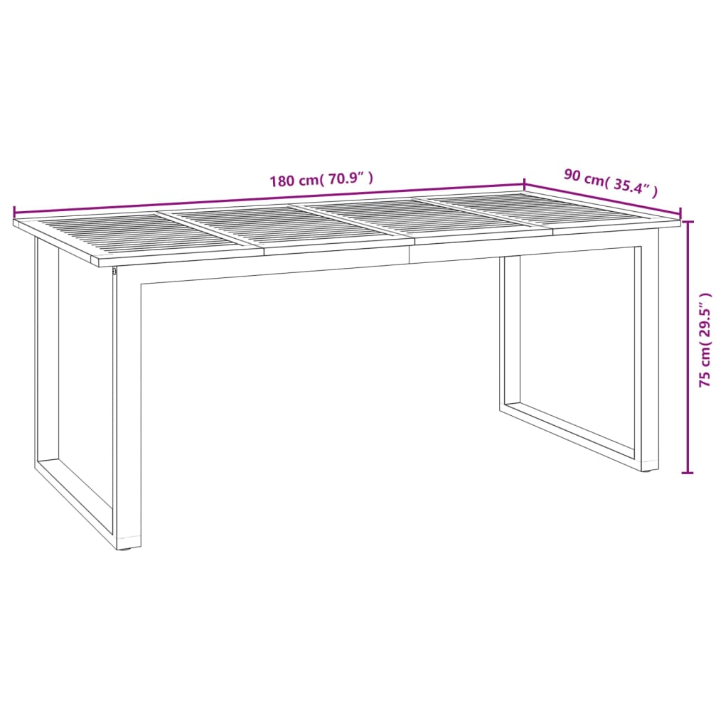 vidaXL Ensemble à manger de jardin 7 pcs bois d'acacia solide et métal