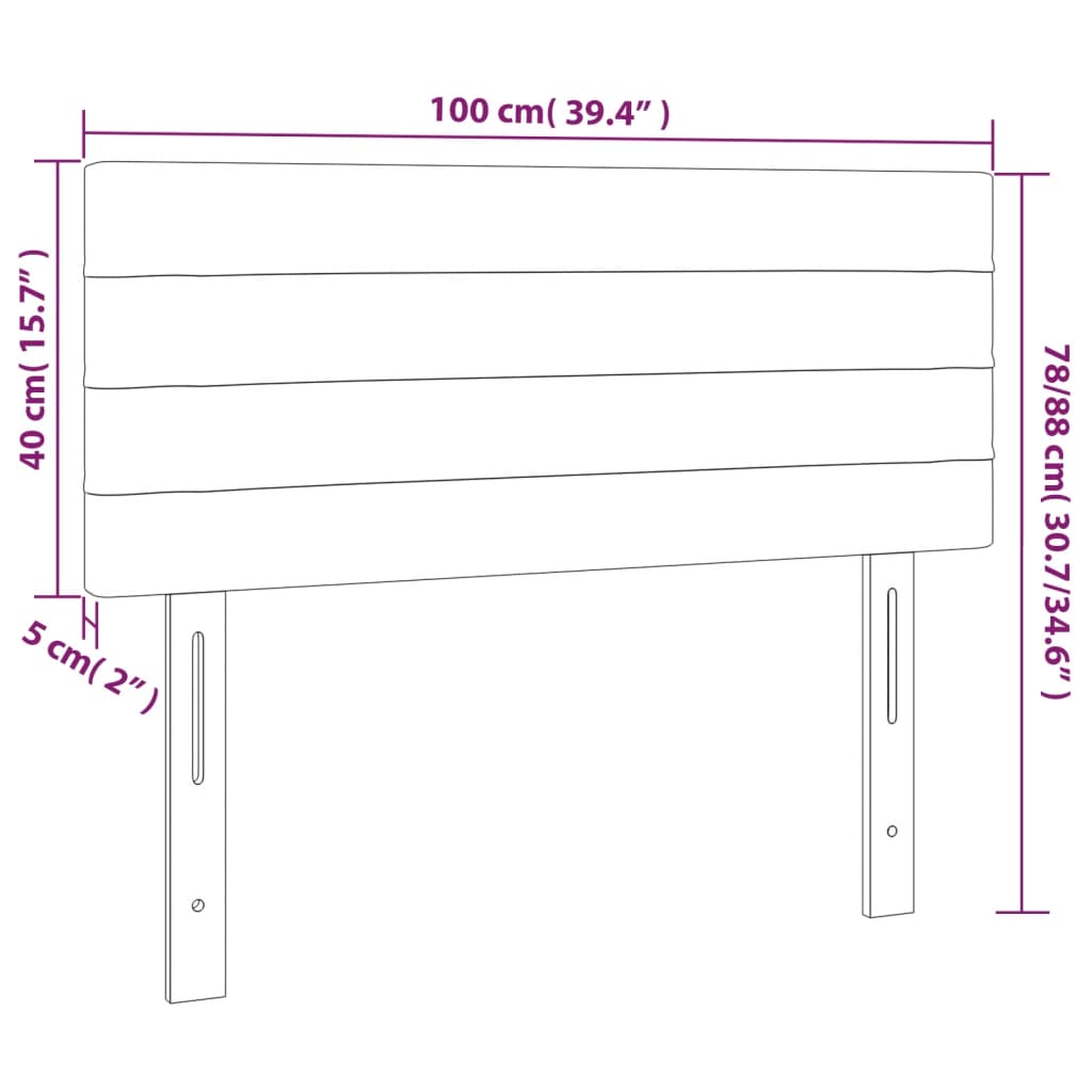 vidaXL Tête de lit gris clair 100x5x78/88 cm tissu